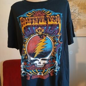 Liquid Blue Grateful Dead Black Tee with Vibrant Graphic